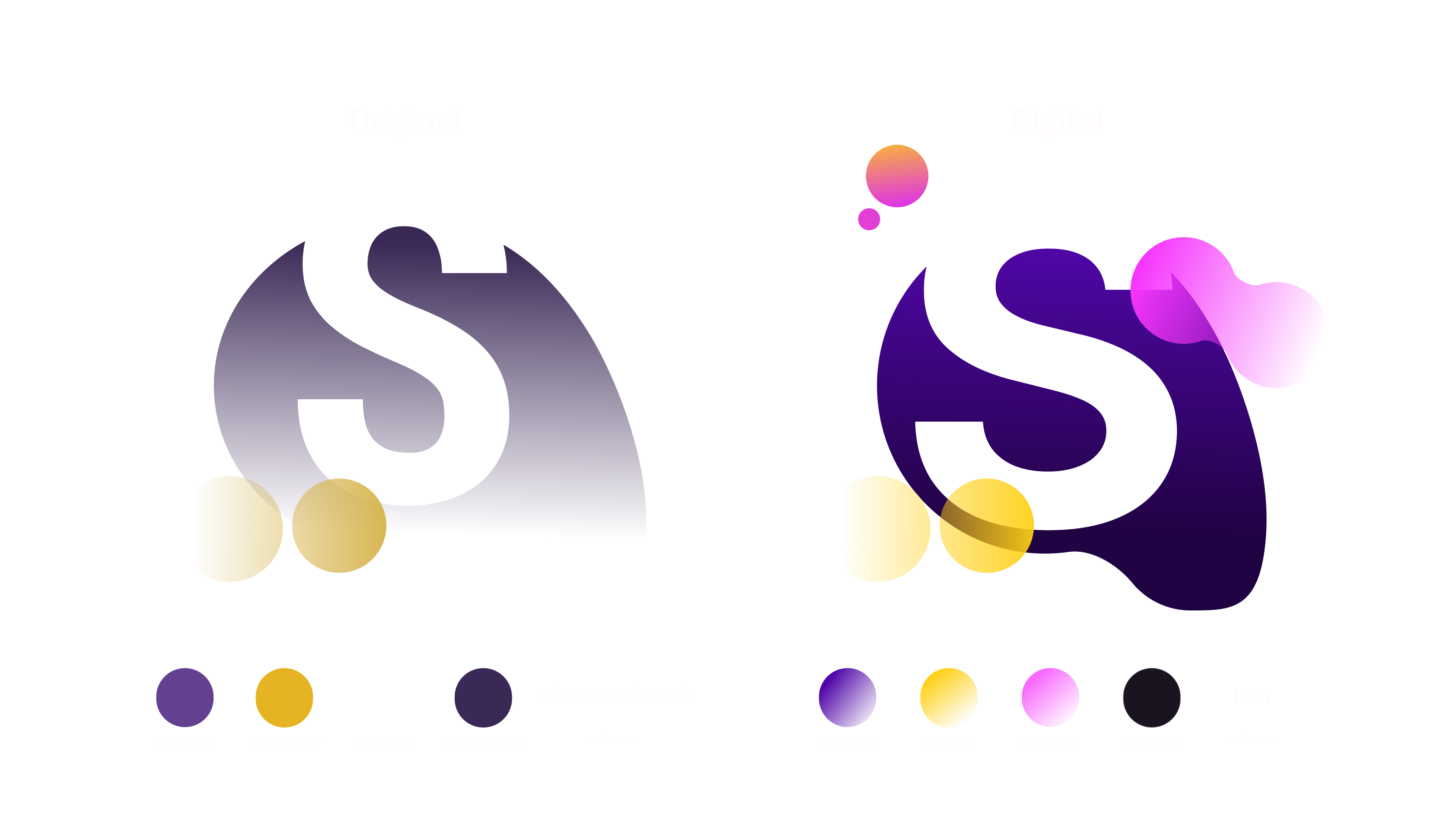 Original and digital Sesame identity, color palette and typography